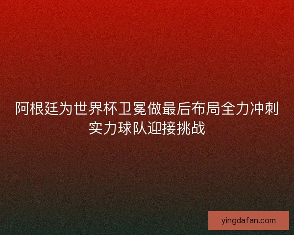 阿根廷为世界杯卫冕做最后布局全力冲刺实力球队迎接挑战 阿根廷为世界杯卫冕做最后布局全力冲刺实力球队迎接挑战